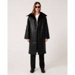 Manteau Mima Noir en cuir