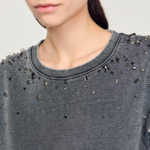 T-shirt court à strass