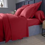 Housse de couette Partition Satin de coton Coloris Rouge