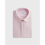 Chemise col figaret en pinpoint uni rose