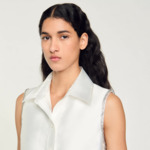 Chemise courte strassée