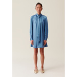 Robe fluide col lavallière noir