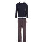 Pyjama long en maille pour homme - marine/stampa righe
