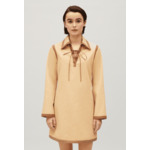 Robe courte lacée beige