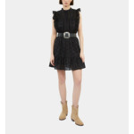 Robe Courte Noire En Broderie Anglaise Femme