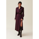 Robe longue fluide croisée bordeaux