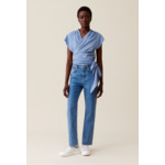 Blouse cache-cœur rayée