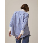 Chemise mathilde oversize en popeline rayée bleu