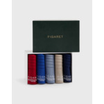 Semainier d´été de 5 chaussettes côtelées unies en double fil d'ecosse multicolor