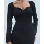 Robe Longue Manche Longue Decolleté Coeur