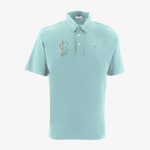 Polo manches courtes en coton avec broderie SB bleu dragée