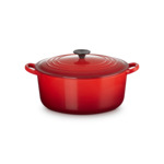Cocotte ronde 28cm en fonte émaillée cerise*