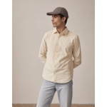 Chemise auguste col français en velours uni ecru