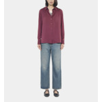 Chemise En Soie Bordeaux Femme