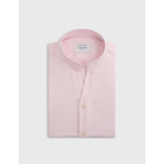 Chemise carl col droit ouvert en oxford gratté uni rose