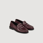 Mocassins strassés et cloutés en cuir