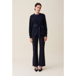 Blouse fluide ceinturée marine
