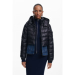 Manteau court matelassé combiné