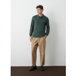 Polo à manches longues en piqué extensible