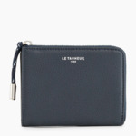 Porte monnaie zip en L Nathan en cuir grainé