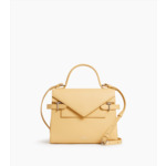 Sac à main double rabat moyen modèle Emilie en cuir grainé