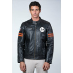 Blouson cuir 24H le mans Erwan noir