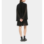Robe Courte Plissée Noire Femme