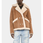 Peau Lainée Courte Marron Femme