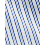 Chemise col italien en popeline rayée marine