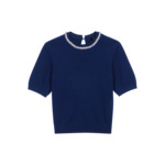 Pull court en maille avec strass