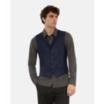 Gilet En Laine Mélangée Bleu Marine Homme