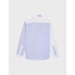 Fun shirt william col américain avec poche poitrine en oxford bleu