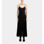 Robe Longue Noire En Maille Ajourée Femme