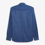 Chemise manches longues imprimé géométrique bleu azur