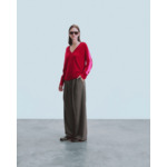 Pull Col V Oversize Bandes Bicolore Léger