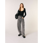 Pull décolleté en maille côtelée