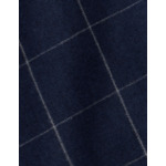 Chemise auguste col français en flanelle de coton à carreaux marine