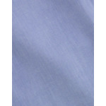 Chemise col figaret en façonné uni bleu