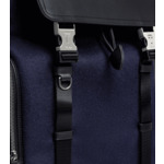 Sac à dos à rabat Maurice en feutre de laine et cuir lisse