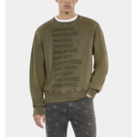 Sweatshirt À Patchs Kaki Homme