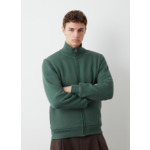 Sweat zippé à tissage en diagonale