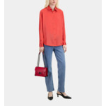 Chemise Rouge En Soie Satin Femme