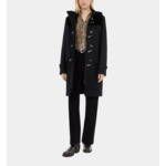 Caban À Capuche Noir Femme