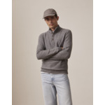 Pull col camionneur chris boutonné en laine et cachemire uni gri
