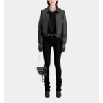 Blouson Biker En Cuir Noir Femme
