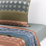 Olivier Desforges - Drap plat en satin de coton lavé multicouleurs, Sarang