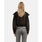 Top A Manches Longues Col Montant En Dentelle