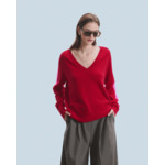 Pull Col V Oversize Bandes Bicolore Léger