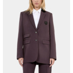 Veste Tailleur En Laine Marron Femme