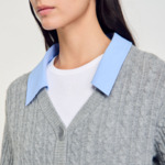Cardigan à col chemise amovible